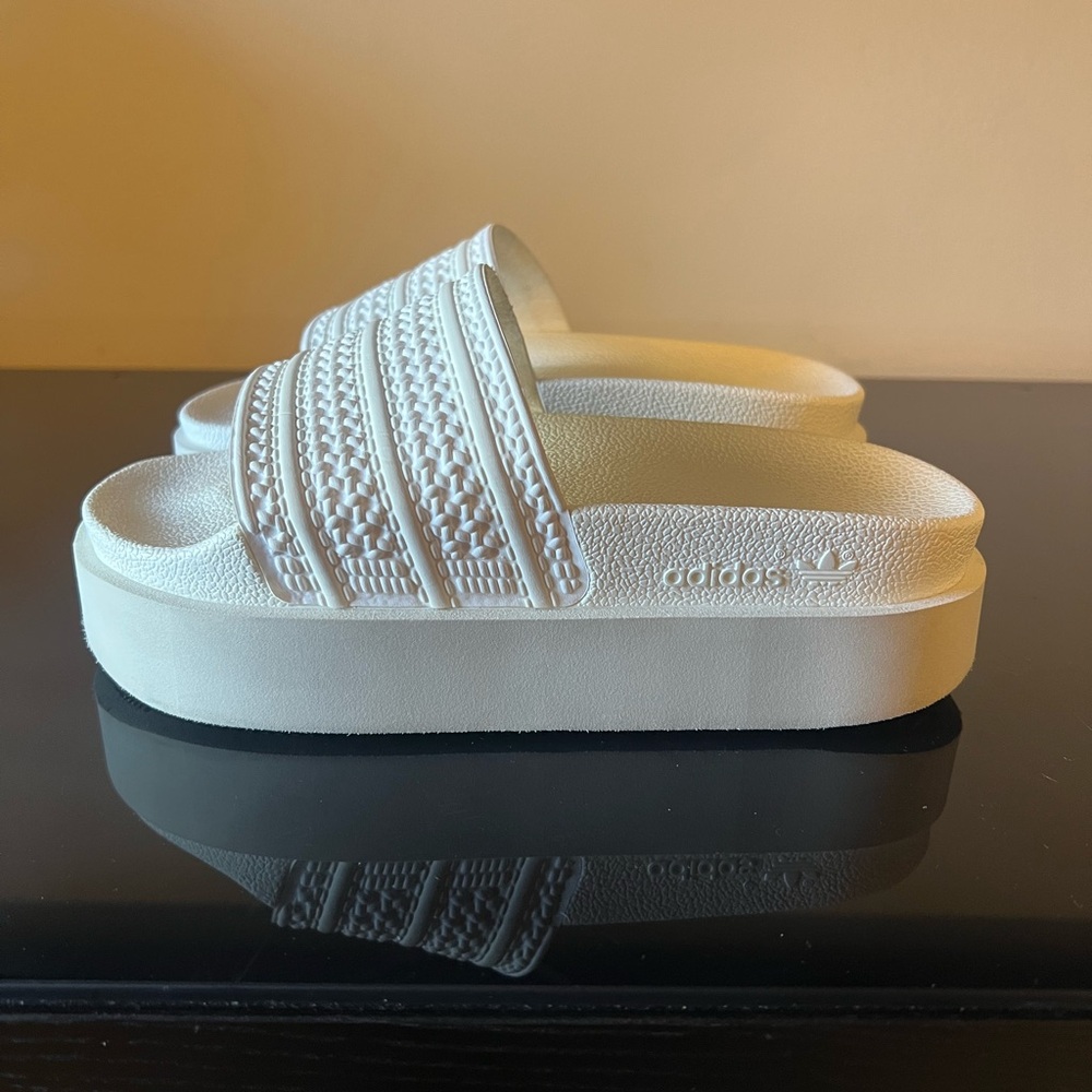Adidas White Slide Sandals